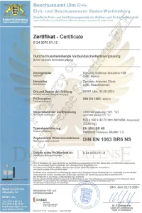 EN 1063 Certified Bulletproof Glass