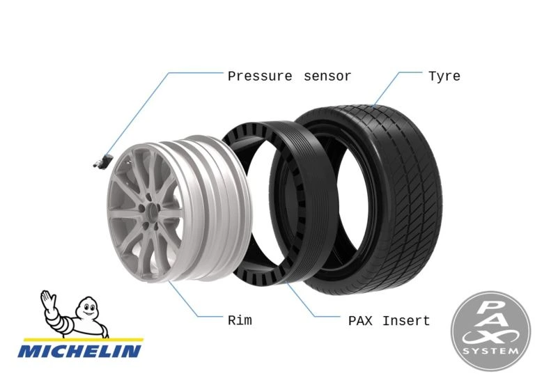 Michelin PAX system labelled diagram 255/720 R490 AC